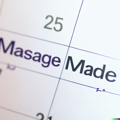 Image: Massage Calendar Booking